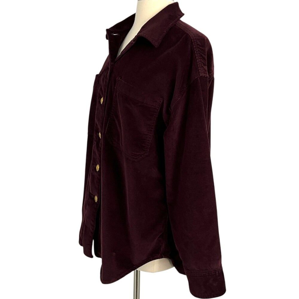 rag & bone Lory Corduroy Shirt Jacket Burgundy Shacket Oversized Size Small S - Picture 4 of 10